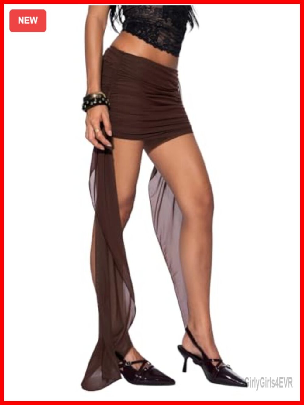 Verdusa Women's Asymmetrical Mini Skirt Mesh Strap Y2K Rave Club Party